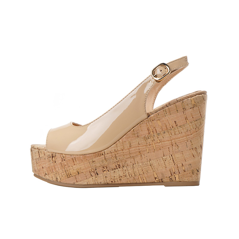 11cm Platform Wedge Peep Toe Sandals Summer New Style for Petite Women High Heel Shoes