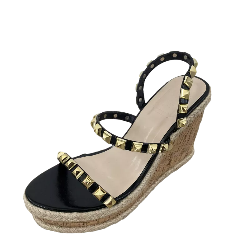 2025 New Summer Fairy Style Thick Sole One-Strap Roman Wedge Sandals for Women 10.5cm - Style d88061