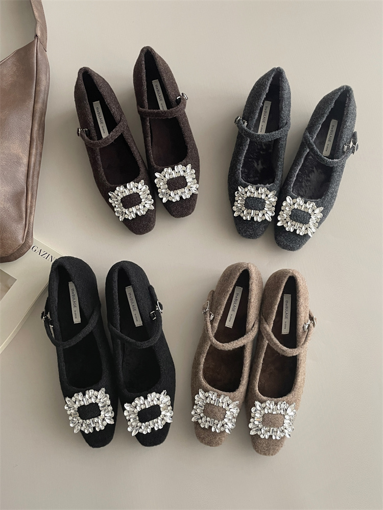 french-evening-rhinestone-square-toe-wool-mary-jane-shoes-winter-fleece-lined-chunky-heel-womens-shoes French Evening Rhinestone Square Toe Wool Mary Jane Shoes Winter Fleece Lined Chunky Heel Women's Shoes