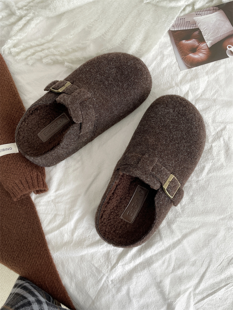 new-french-style-platform-grey-furry-slippers-womens-mules_1 New French Style Platform Grey Furry Slippers Women's Mules