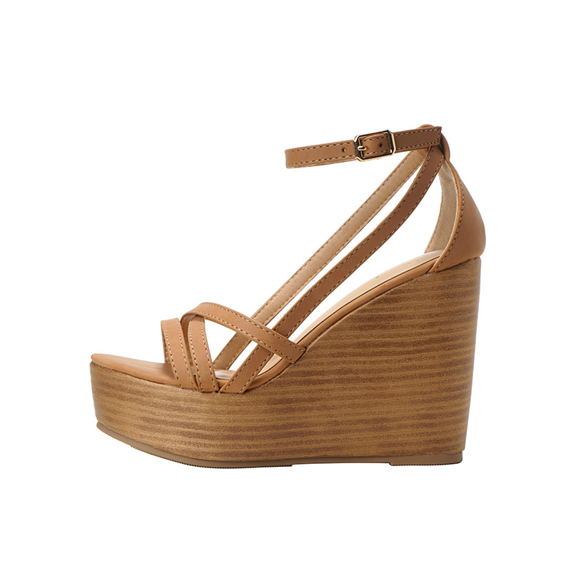 New Summer One-Strap Roman Women's Shoes Thick Sole Waterproof Platform Wedge Sandals 10.5cm - Style d89de5
