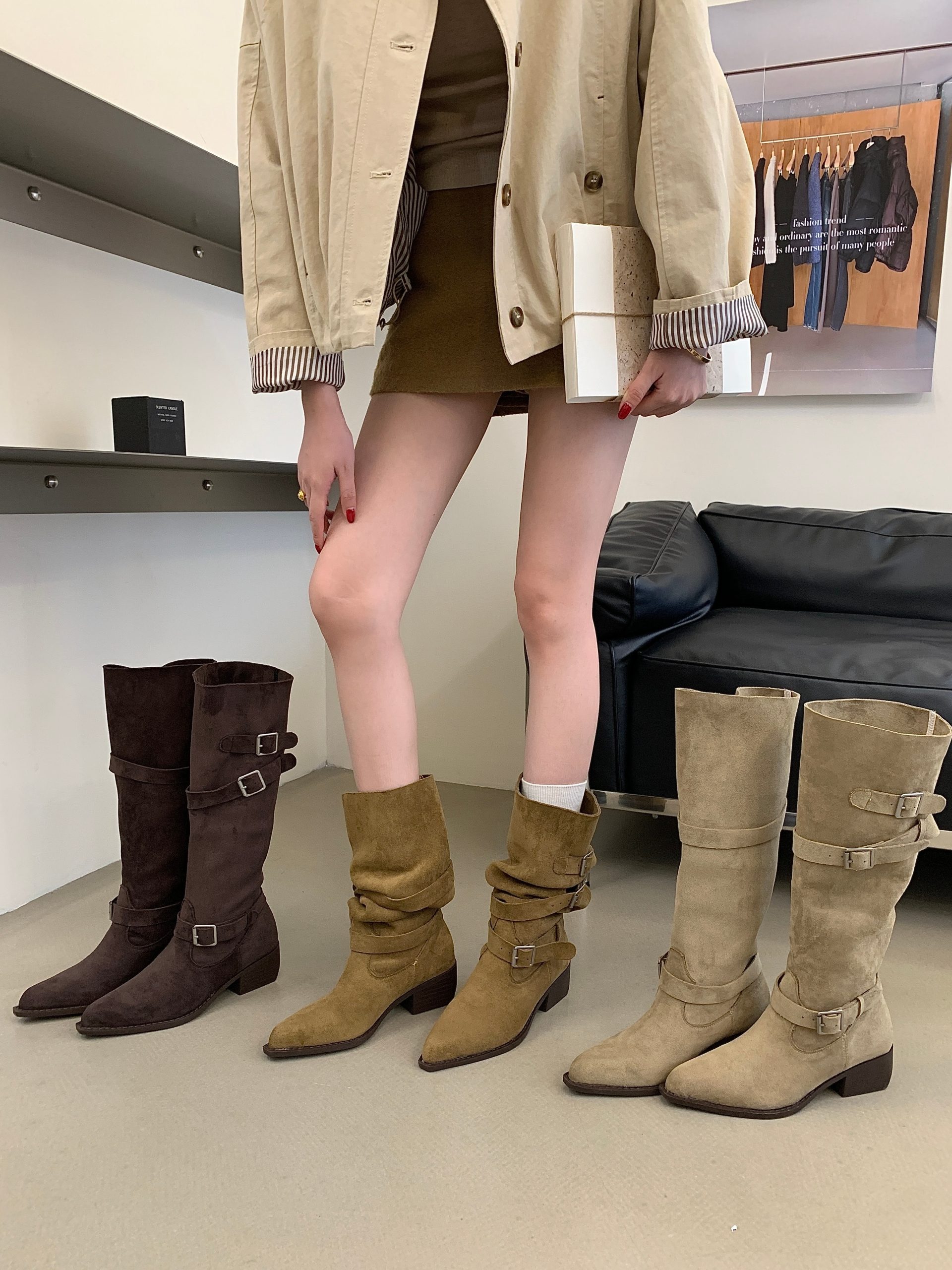 womens-2026-new-style-western-cowboy-stacked-heel-pointed-toe-high-top-riding-boots Women's 2026 New Style Western Cowboy Stacked Heel Pointed Toe High Top Riding Boots