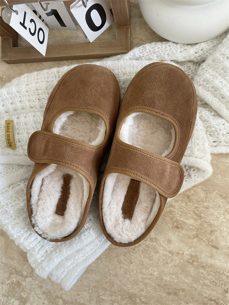 Women's Fleece Lined Clog Slippers Winter 2024 Suede Leather Loafers